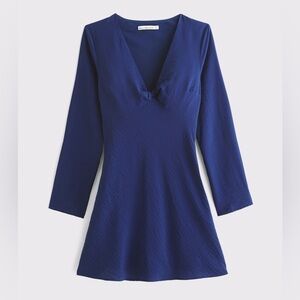 Blue Long Sleeve Mini Dress
